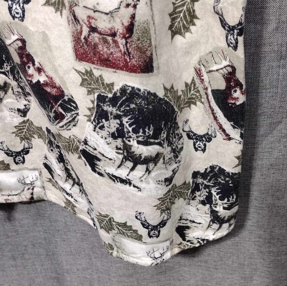 Magellan Deers Print Button Shirt Mens XXL Multicolor Outdoor Hiking Hunting - Picture 4 of 8